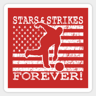 American Flag Bowling USA Patriotic Bowler Stars and Strikes Magnet